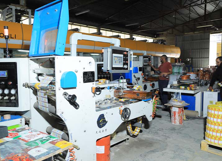 We innovate in flexible packaging \ and follow a strict [manufacturing] \ process